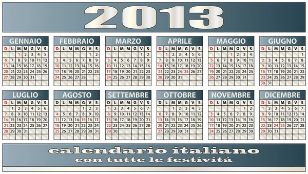 Calendario 2013 — Vector de stock