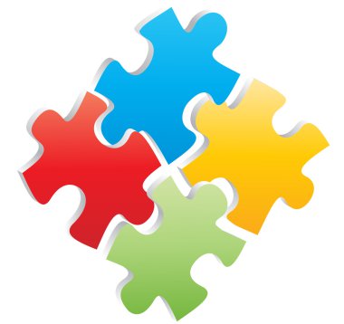 four puzzle clipart