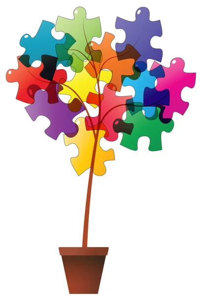 Rostlin puzzle — Stockový vektor