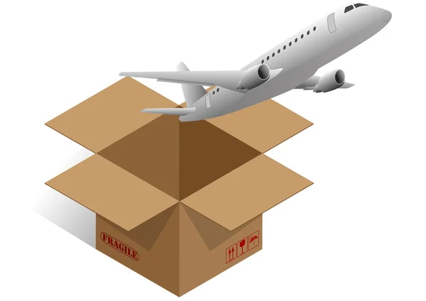 Box airplane — Stock Vector