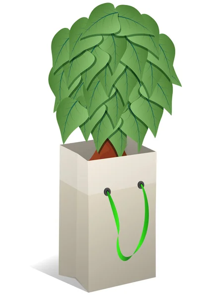 Tree in bag — Stock Vector
