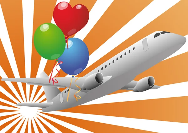 飞机和气球 — 图库矢量图片