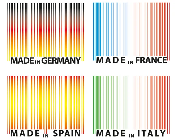 Страны Европы со штрих-кодом — стоковый вектор
