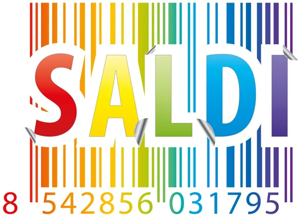 Αυτοκόλλητο saldi barcode — Διανυσματικό Αρχείο