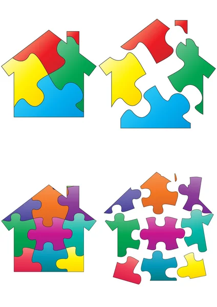 Puzzle de casa — Vector de stock