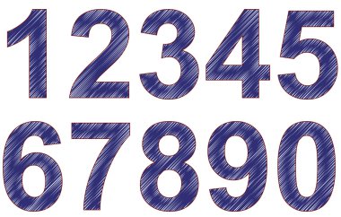 scribble numbers clipart