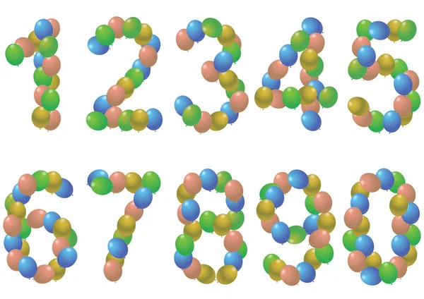 Zahlen Luftballons — Stockvektor