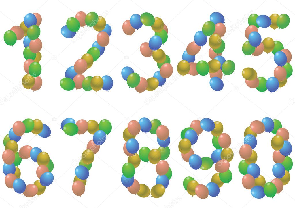 numbers balloons