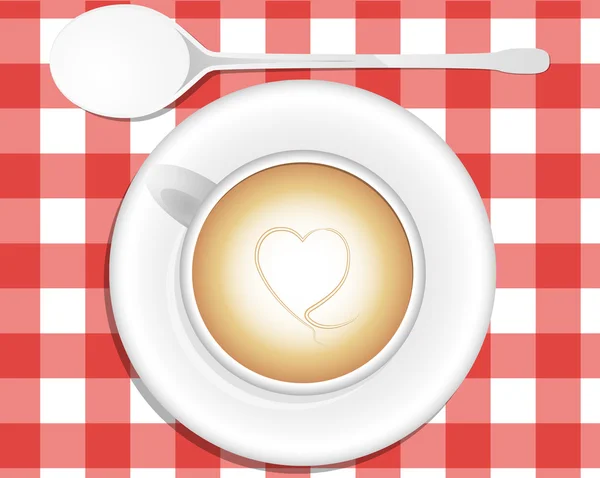 Cappuccino hjärta — Stock vektor