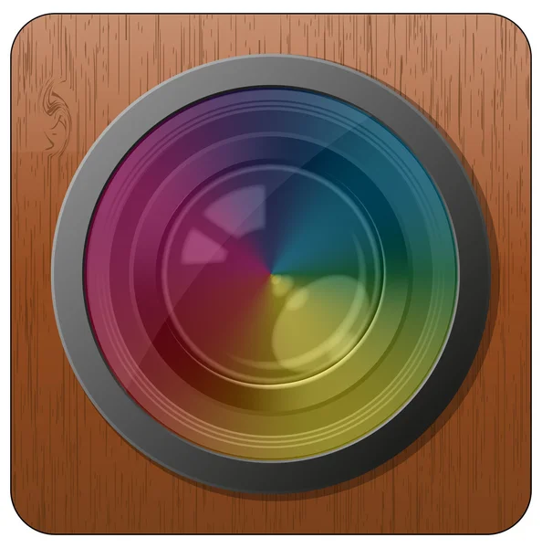 Camera-lens met spectrum effect — Stockvector