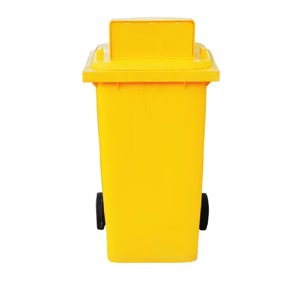 Lixo amarelo no branco — Fotografia de Stock
