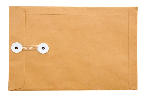 Envelope de papel sobre fundo branco — Fotografia de Stock