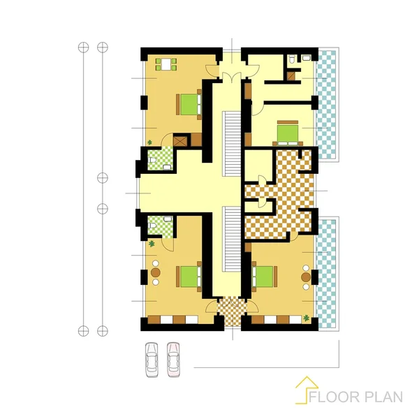 Plan d'étage architectural — Image vectorielle