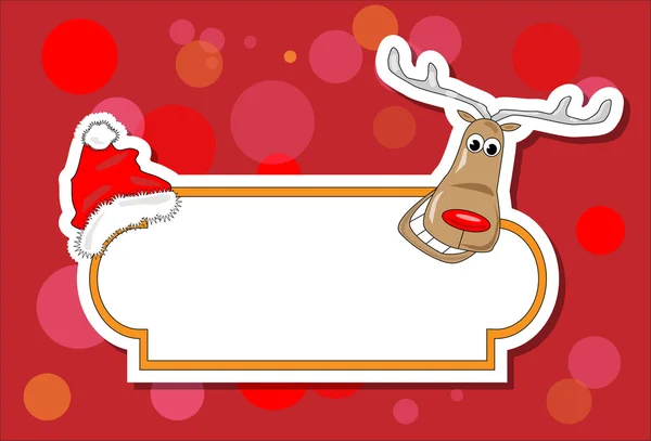 Natal rudolph ilustração com fundo vermelho —  Vetores de Stock