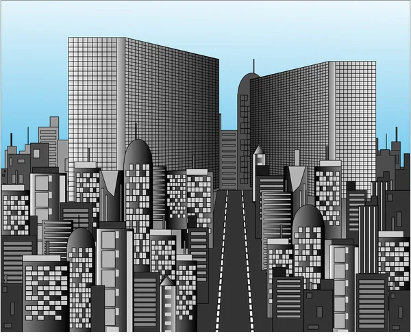 Immeubles de bureaux dans une grande ville — Image vectorielle