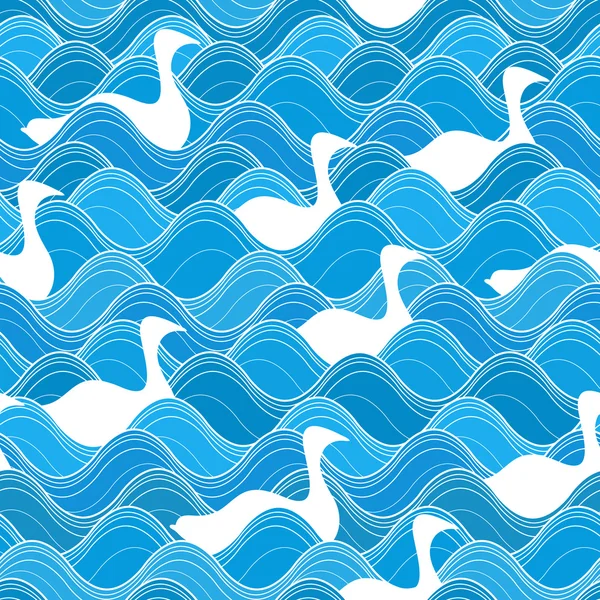 Dikişsiz ördek dalgaları — Stok Vektör