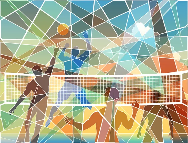 Mosaico de voleibol — Vector de stock