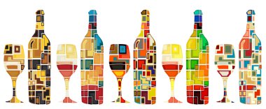 Abstract wine collection vector