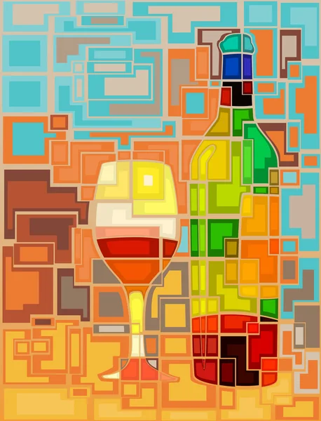 ワインのモザイク — ストックベクタ