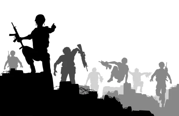 Troupes de combat — Image vectorielle