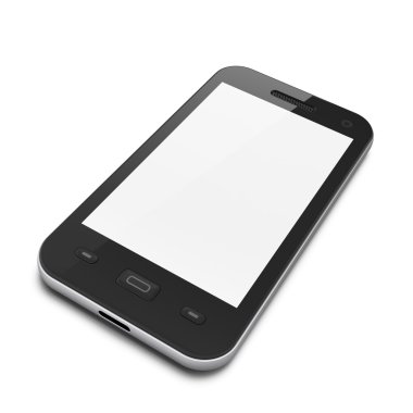 Beautiful highly-datailed black smartphone clipart