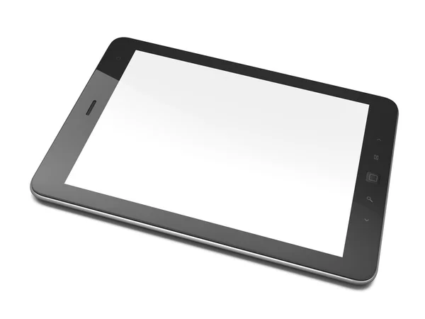 Schwarzer Tablet-PC auf weißem Hintergrund — Stockfoto
