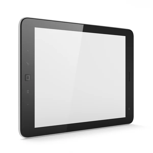Черный планшетный компьютер на белом фоне — стоковое фото