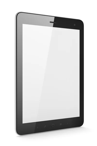 在白色背景上的黑色平板 pc 电脑 — 图库照片