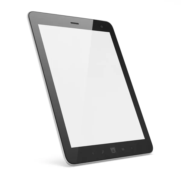 Computer tablet nero su sfondo bianco — Foto Stock