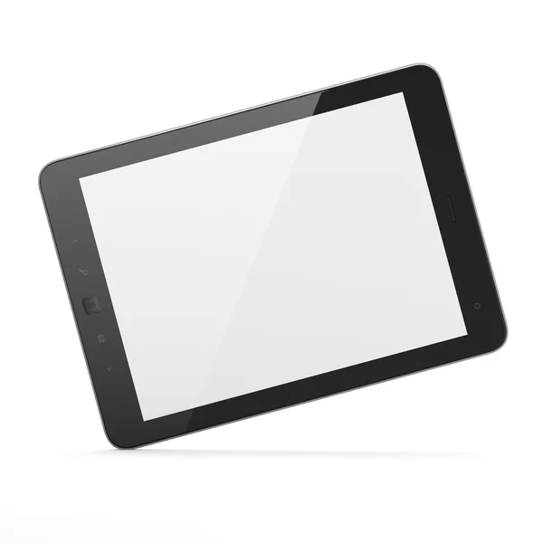 在白色背景上的黑色平板 pc 电脑 — 图库照片