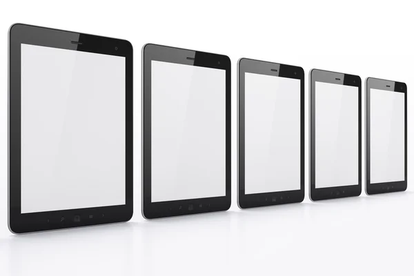 Computer tablet nero su sfondo bianco — Foto Stock