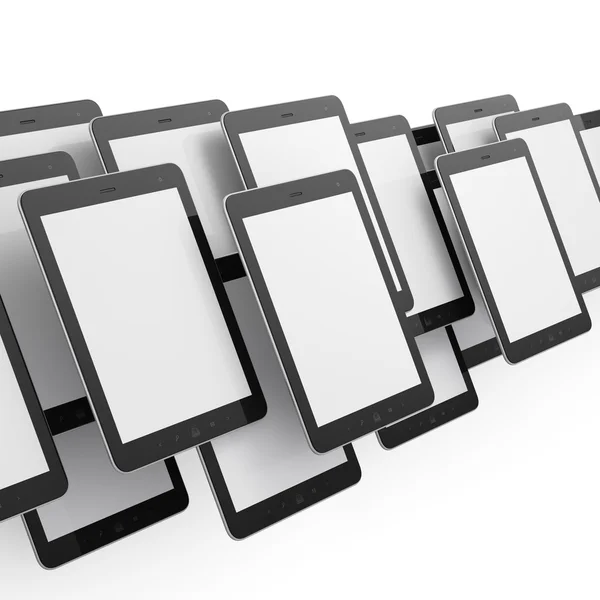 Schwarzer Tablet-PC auf weißem Hintergrund — Stockfoto