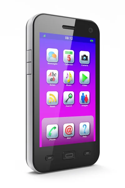 Belo smartphone no fundo branco — Fotografia de Stock
