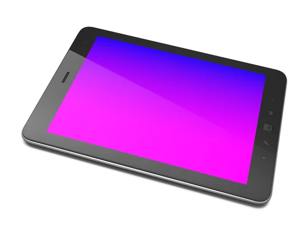Bellissimo computer tablet nero su sfondo bianco — Foto Stock