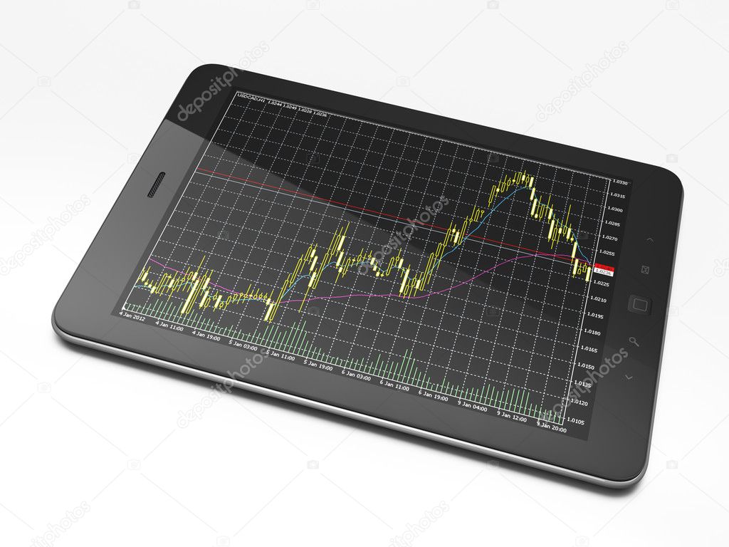Beautiful black tablet pc computer on white background