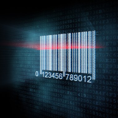 Pixeled barcode illustration clipart