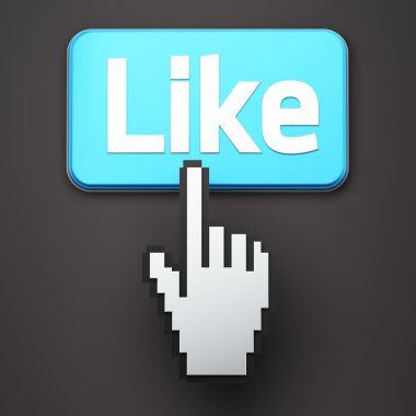 Hand-shaped mouse cursor press Like clipart