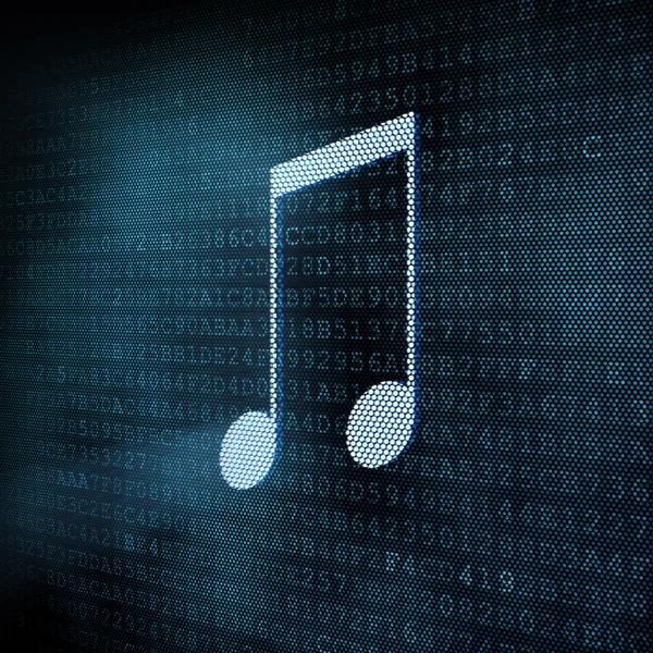 Pixeled musical notes illustration — Stock Photo, Image
