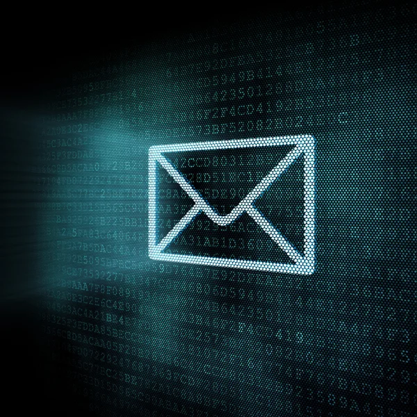 Pixeled mail envelop illustration — Stock Photo, Image
