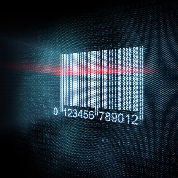 Pixeled barcode illustration — Stockfoto