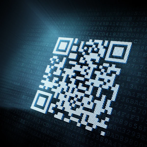 stock image Pixeled QR code illustration