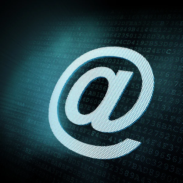 Pixeled email sign illustration — Stock Photo, Image