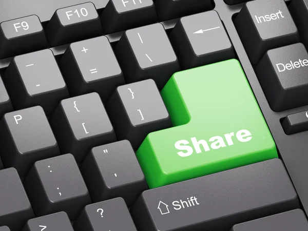 Svart tangentbord med share-knappen — Stockfoto