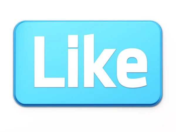 "Me gusta "botón 3d renderizar en blanco —  Fotos de Stock