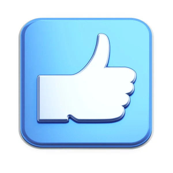 "Like" button 3d render on white — Stock Photo, Image