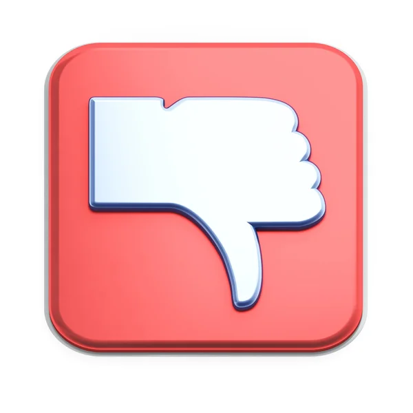 "Dislike" button 3d render on white — Stock Photo, Image