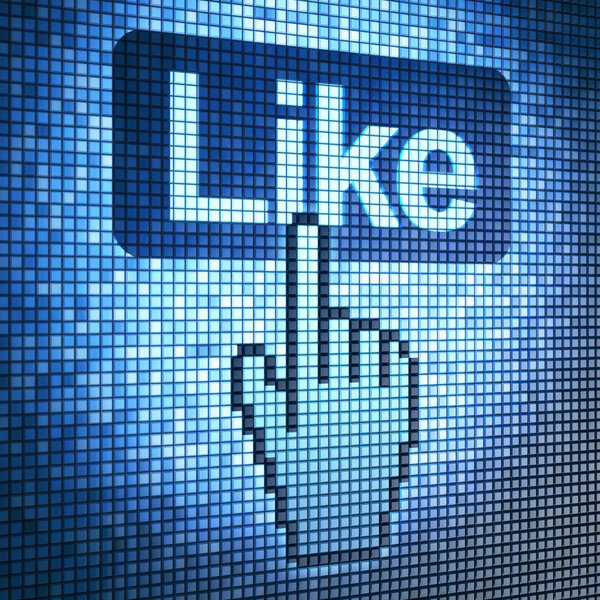Pantalla con botón Me gusta y cursor — Foto de Stock
