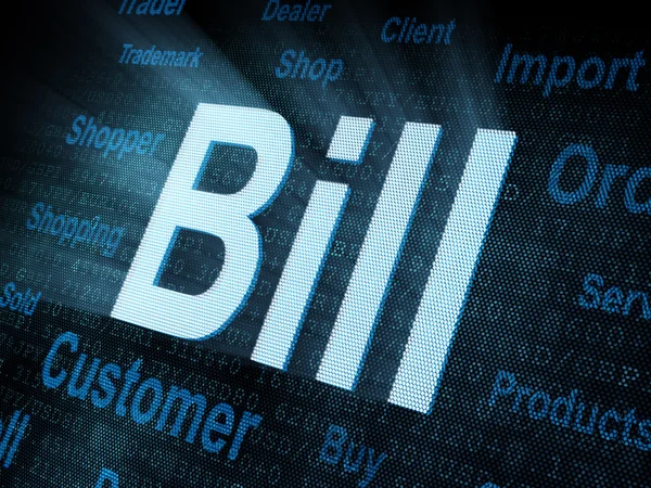 Pixeled word Bill on digital screen — Stock Photo, Image