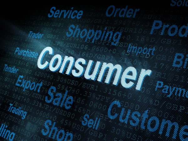 Pixeled λέξη "καταναλωτής" στην ψηφιακή οθόνη — Φωτογραφία Αρχείου