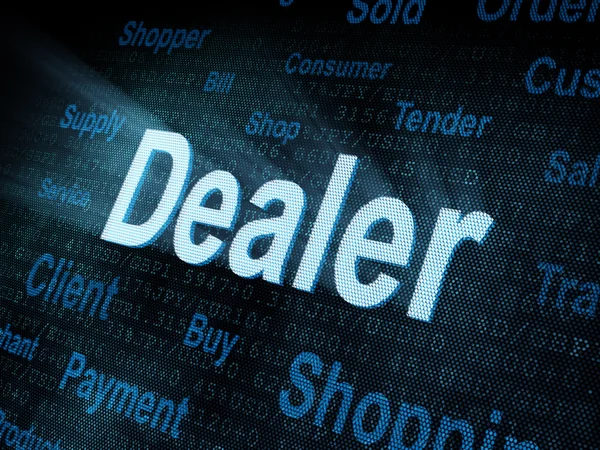 Pixelado palavra Dealer na tela digital — Fotografia de Stock